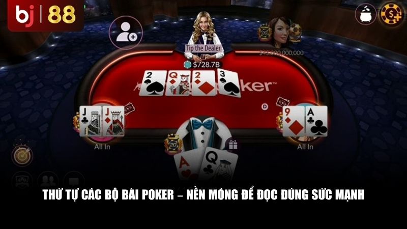 Thứ tự các bộ bài poker – nền móng để đọc đúng sức mạnh